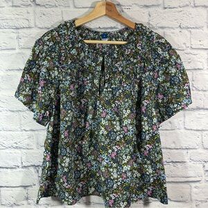 NWT Old Navy Flutter Short Sleeve Ditsy Multi Color Blouse Sz X-Large